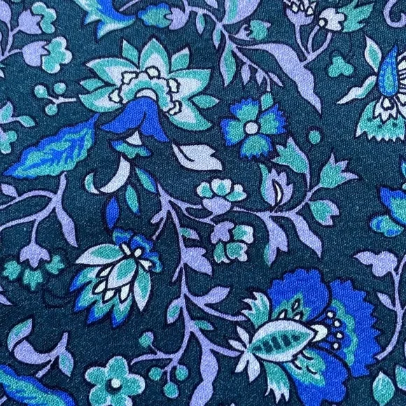 Lands End Floral Scoop Neck Long Sleeve A-Line Dress Size Medium - Picture 2 of 10